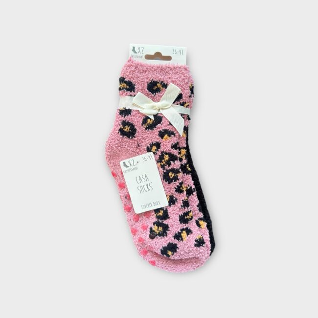 Chaussettes-chaussons léopard