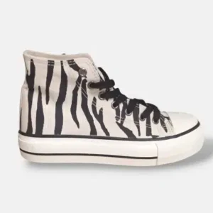 Sneakers montantes imprimé zébré