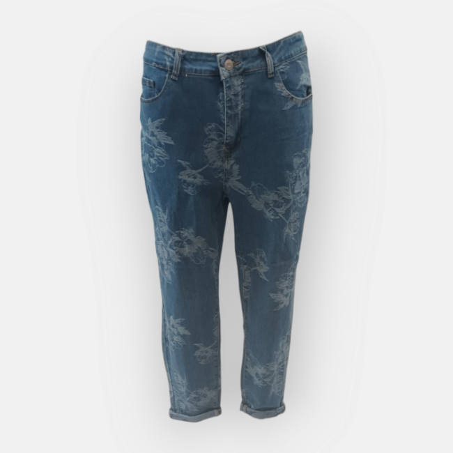 jean imprimé floral
