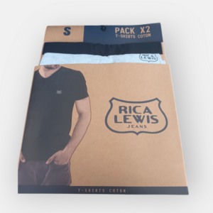 pack de t-shirt col rond gris et noir