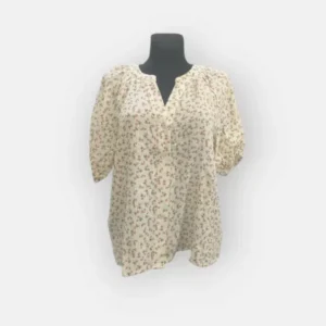 blouse à manches bouffantes blanche