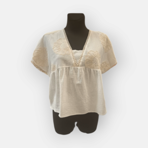 blouse bohème courte blanche