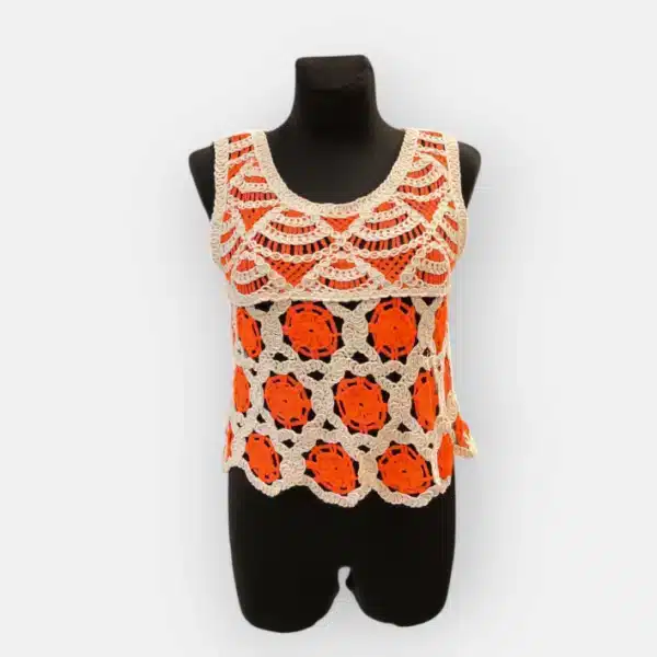 débardeur crocheté orange