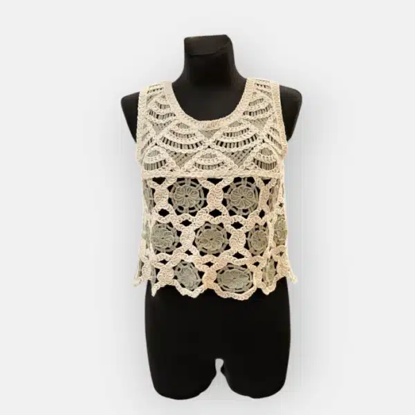 débardeur crocheté vert