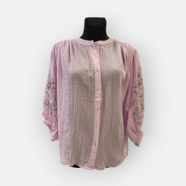 blouse ample à manches longue rose
