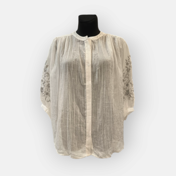 blouse ample à manches longue blanc