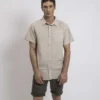 chemise à manches courtes en coton sable
