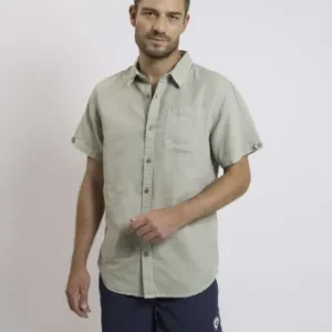 chemise à manches courtes en coton vert