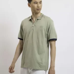 polo zippé vert