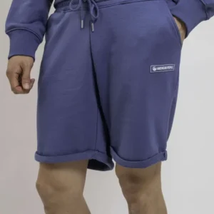 short casual en molleton bleu