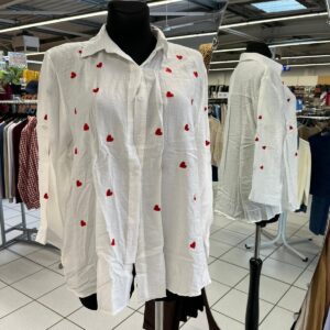 Chemise Cœur Rouge Grande Taille