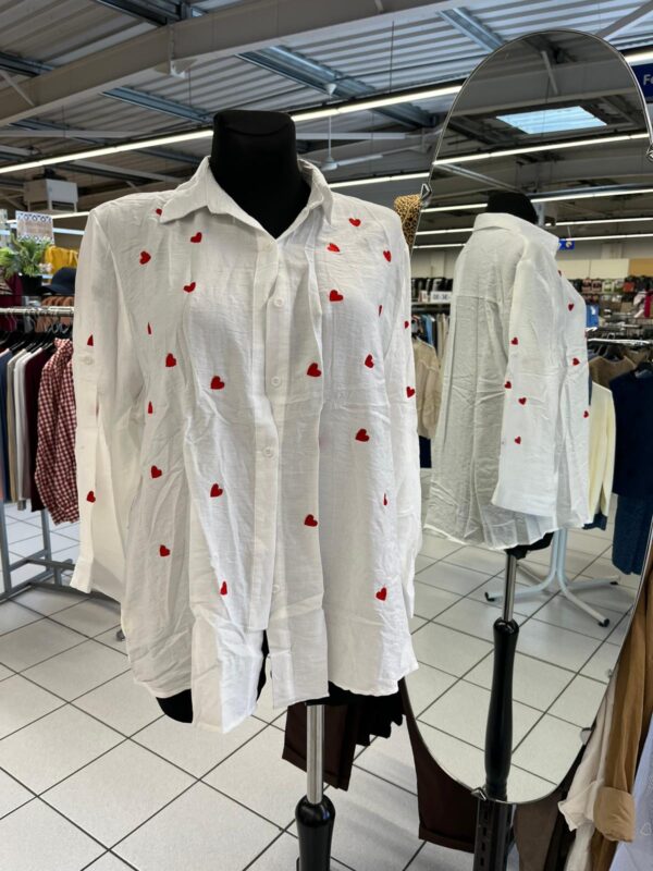 Chemise Cœur Rouge Grande Taille