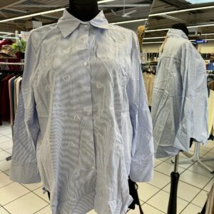 Chemise Rayée Cœur Grande Taille