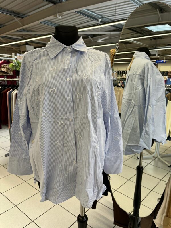 Chemise Rayée Cœur Grande Taille