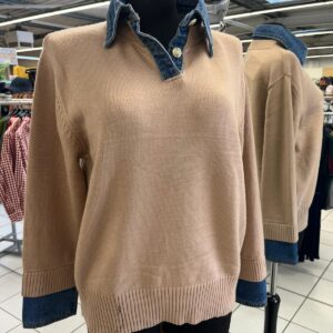 Pull Laine Col en Jean