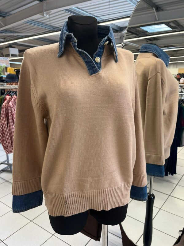 Pull Laine Col en Jean