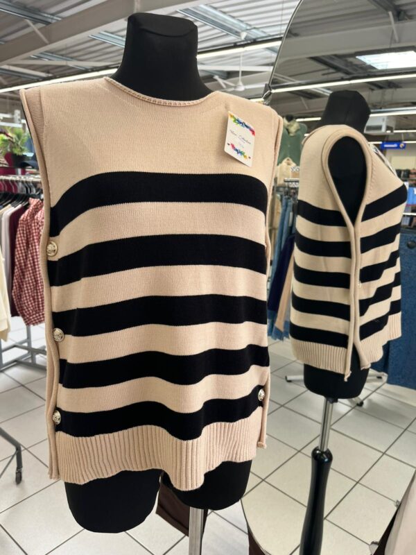 Pull Sans Manches Rayé