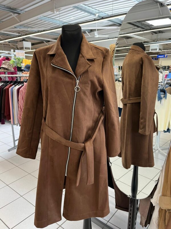 Manteau Long Daim Grande Taille