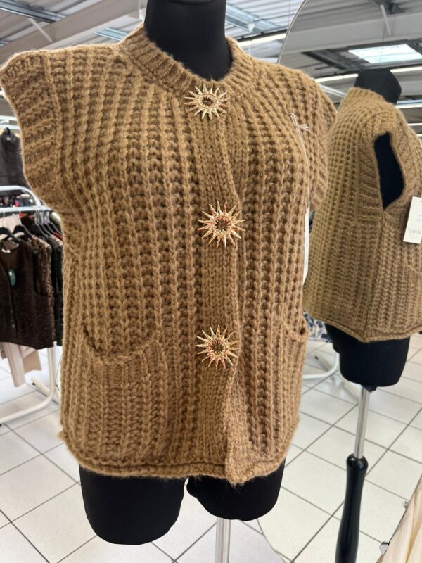 Gilet grosse maille sans manche