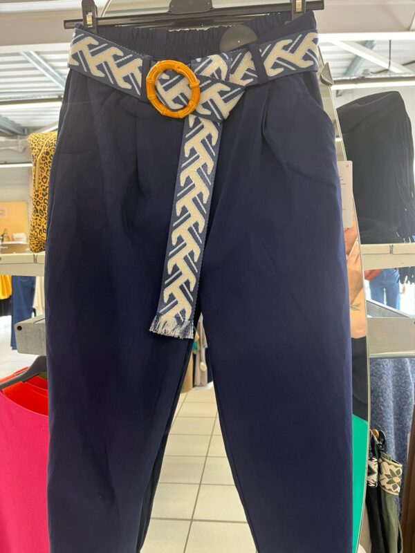 Pantalon uni ceinture