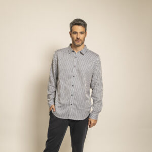 Chemise rayée navy