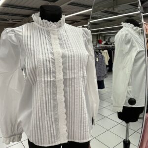 Chemise Blanche avec Col Volant