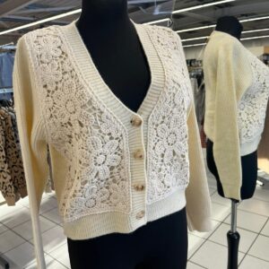 Gilet en Laine Style Dentelle