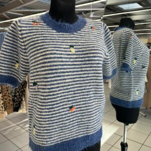 Pull Rayé Demi Manches