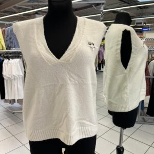 Pull Sans Manches Col en V