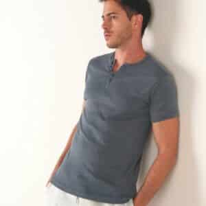 TShirt Col V à Boutons