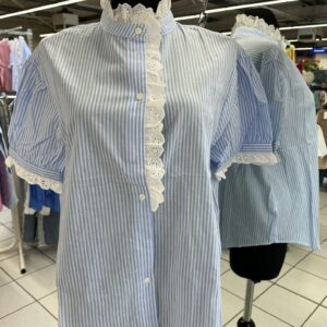 Chemisette rayée Col Dentelle