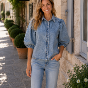 Chemise En Jean Manches Ballon
