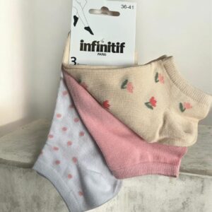 Socquettes X3 infinitif Fleurs 36/41