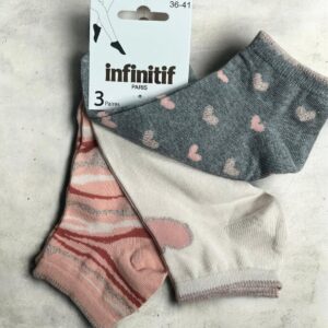 Socquettes X3 infinitif Coeurs 36/41
