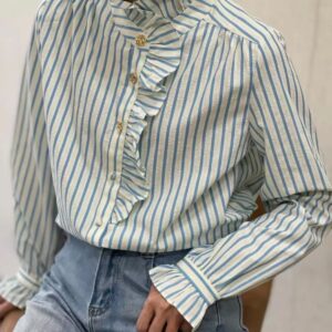 Chemise Rayée Col Vollant