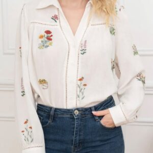Chemise Brodée Fleurs