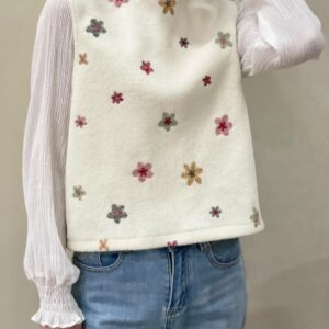 Pull Sans Manches Fleurs