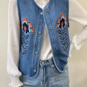Gilet Sans Manches Jean Brodé