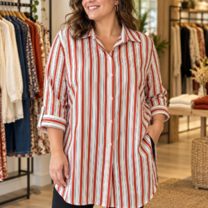 Chemise Rayée Manches 3/4 GT